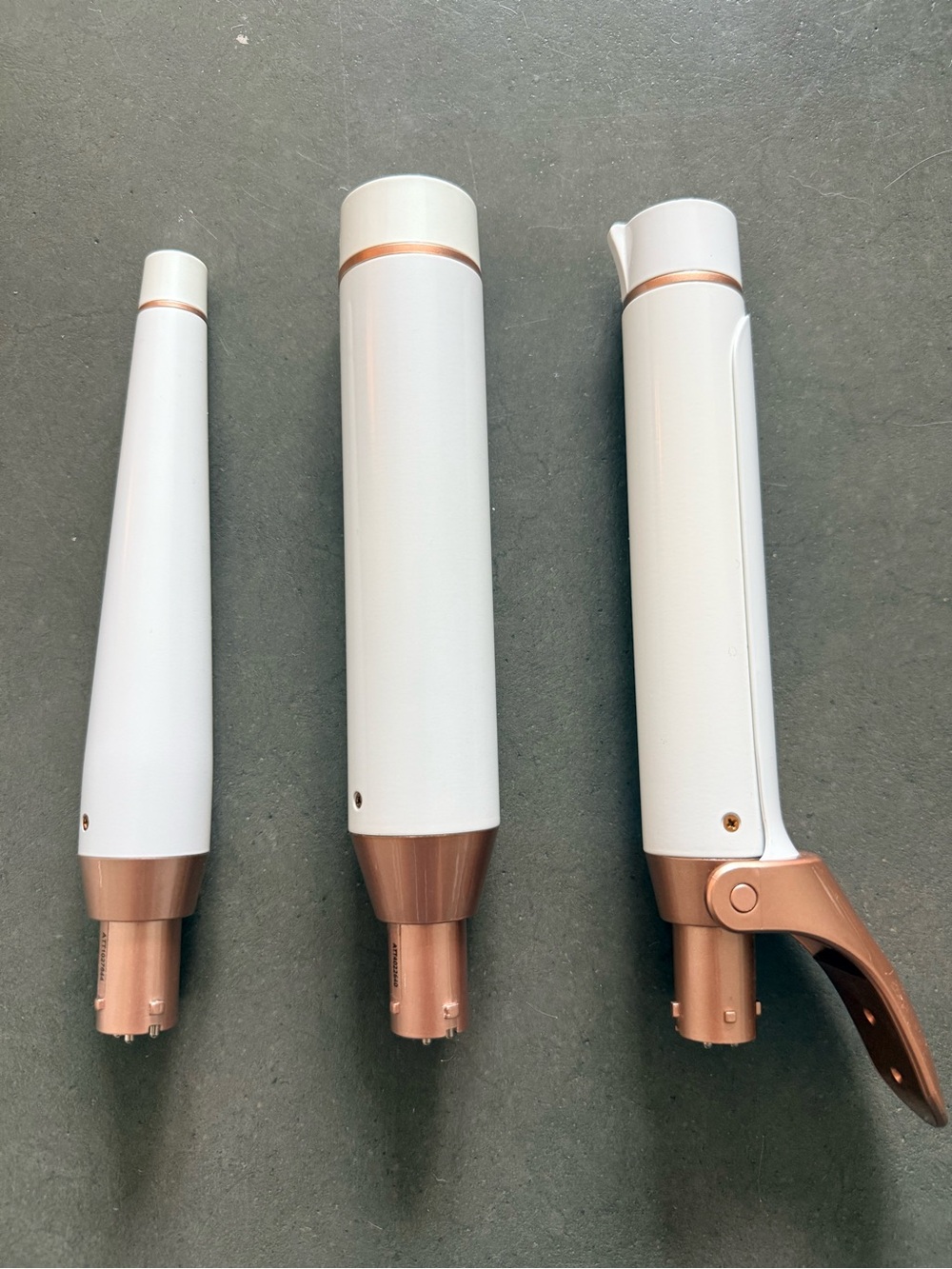 T3 White and Rose Gold Interchangeable Hair Curler Barrels